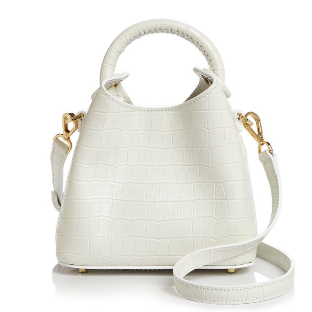 Elleme Madeleine Croco Embossed Leather White